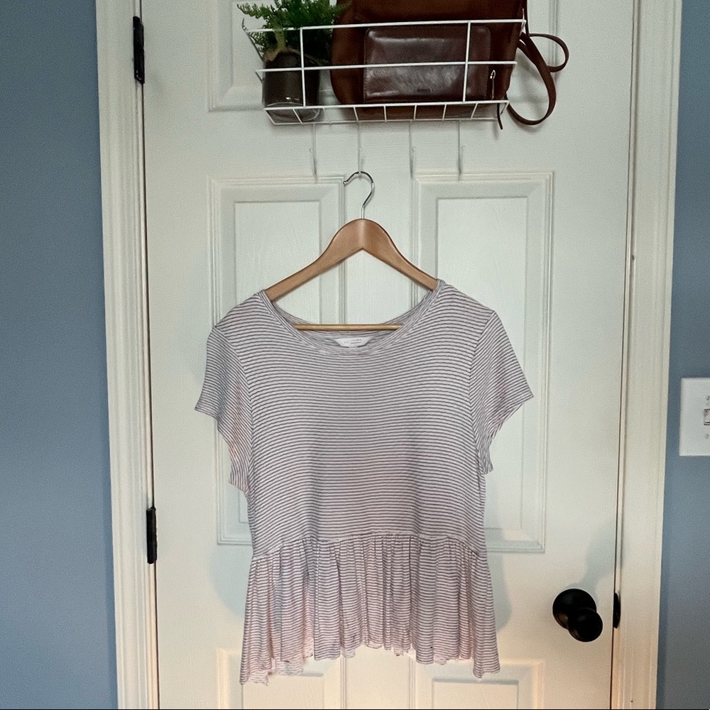 Women’s LC Lauren Conrad Striped Peplum Blouse
